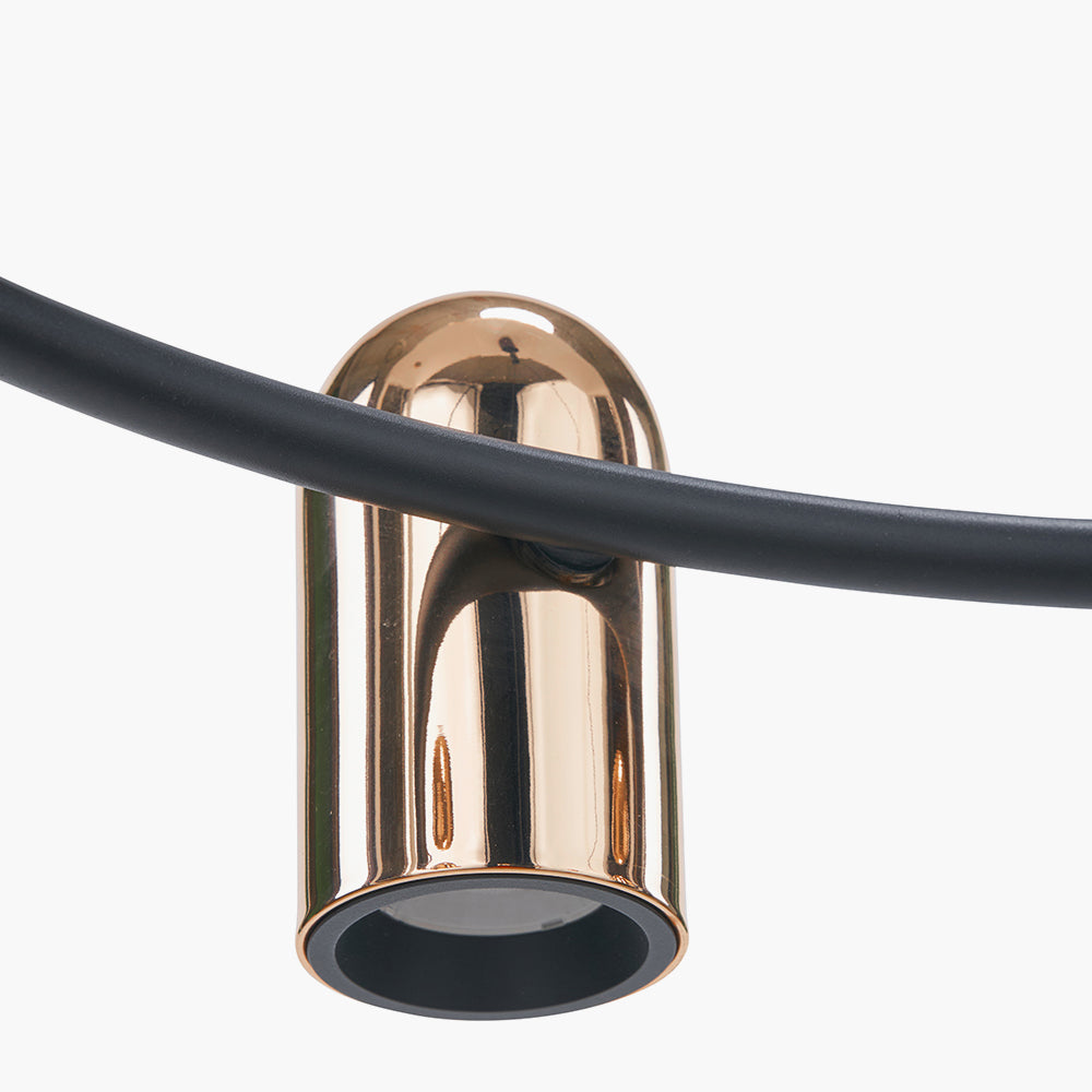 Xena Black & Rose Gold Metal 8 Light LED Pendant Light